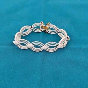 Vintage Monet white enamel bracelet